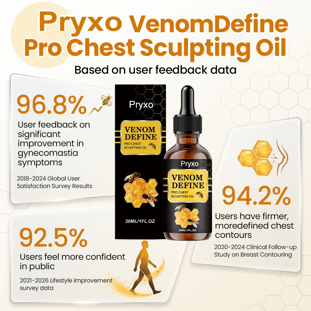 🔥 MEN’S CHEST-CONTOUR UPGRADE 💪 Pryxo™ VenomDefine Pro Chest Sculpting Oil 🐝 Daily Bee Venom Support for a Firmer-Looking, More Defined Chest