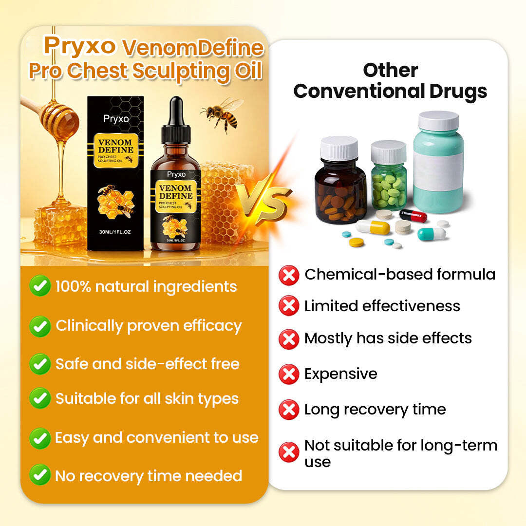 🔥 MEN’S CHEST-CONTOUR UPGRADE 💪 Pryxo™ VenomDefine Pro Chest Sculpting Oil 🐝 Daily Bee Venom Support for a Firmer-Looking, More Defined Chest