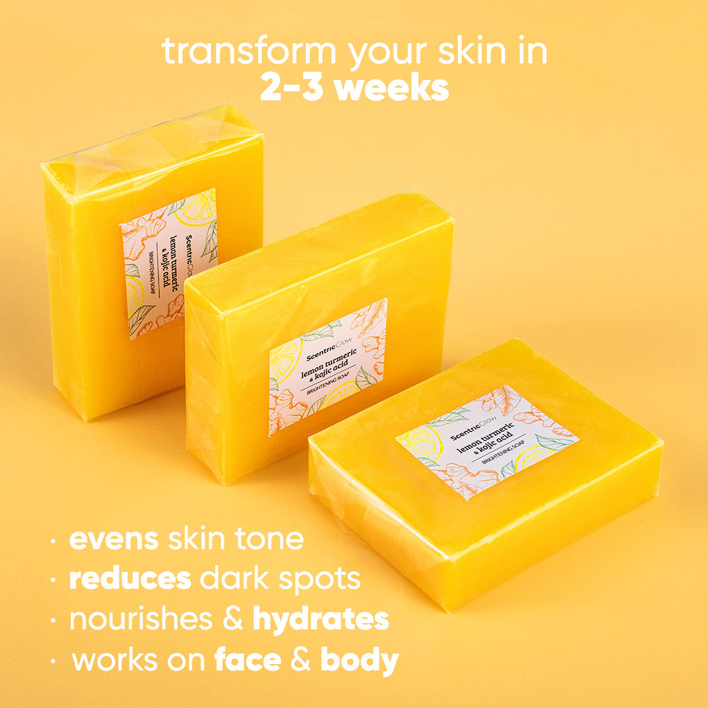 lemon turmeric & kojic acid brightening soap（The second one is 40% off!）